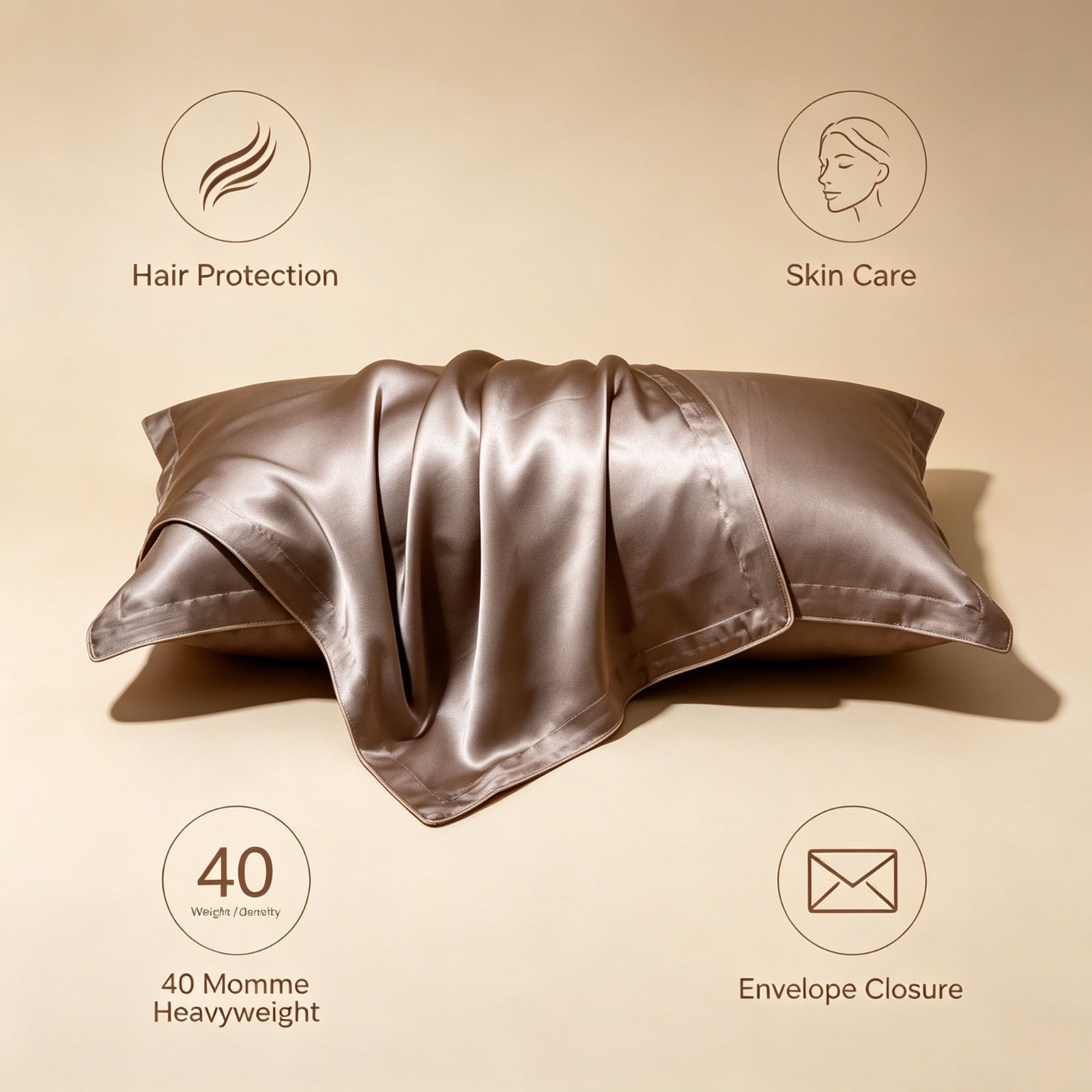 2 Pcs Silk Pillowcase Queen Si - Luxury Skincare Women 评论和价格